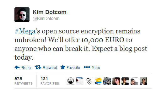 Tweet του Kim Dotcom