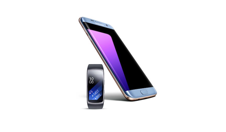 Samsung Galaxy S7 edge Blue Coral Gear Fit 2