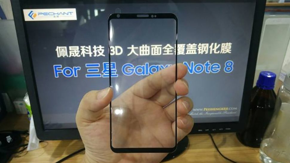 Alleged Samsung Galaxy Note 8 front panel and screen protector leak