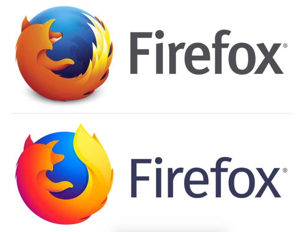 Mozilla Firefox logo redesign vs old
