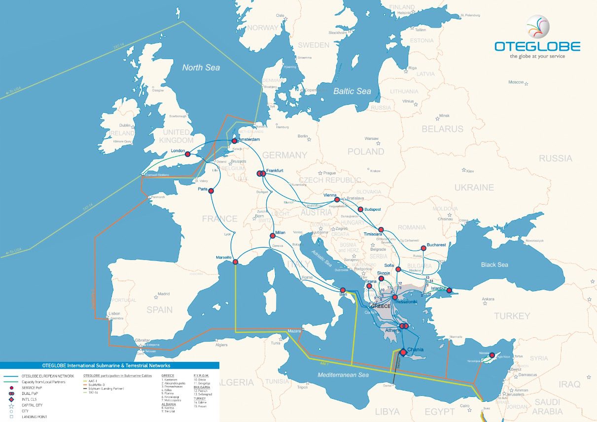 OTEGLOBE European Network Map