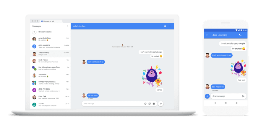 Android Messages web client preview