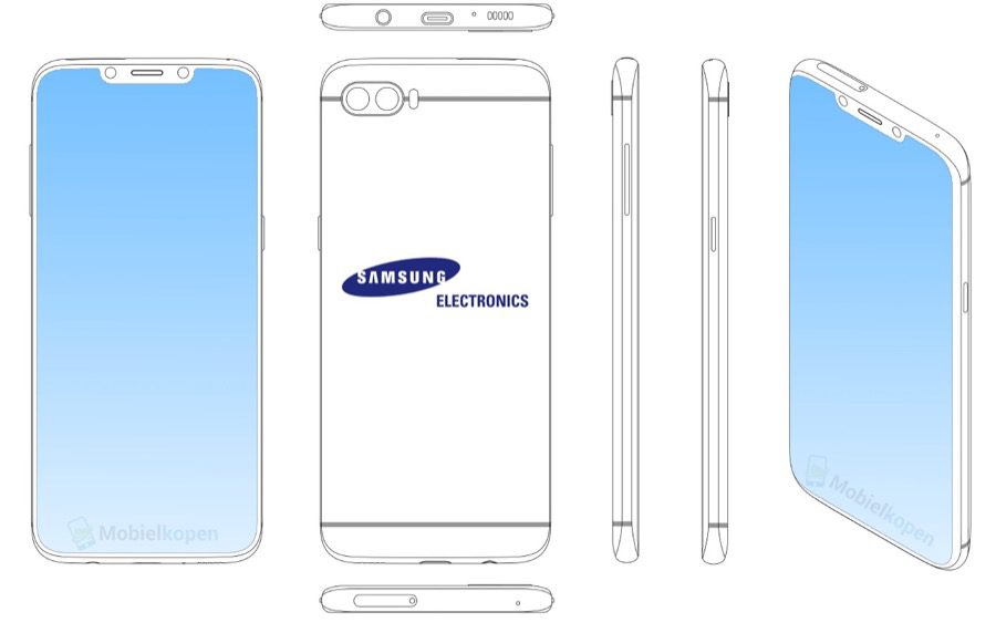 Samsung smartphone with notch patent