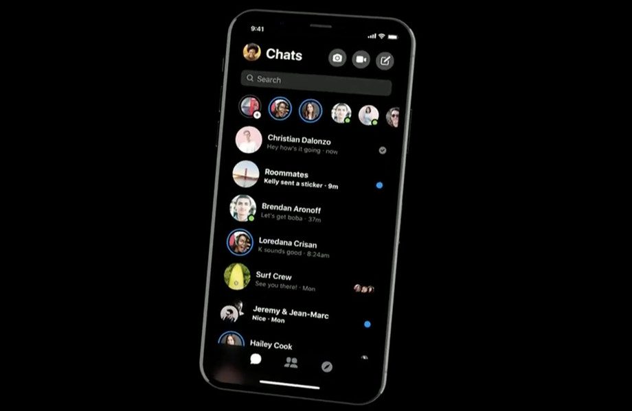 Facebook Messenger app dark mode