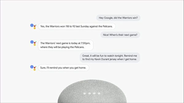 Google Assistant conversation