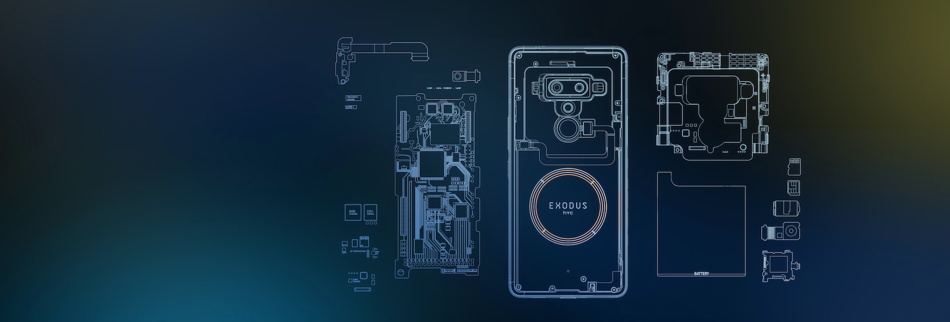 HTC Exodus 1 internals sketch