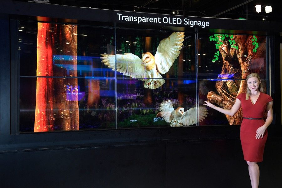 LG Transparent OLED signage