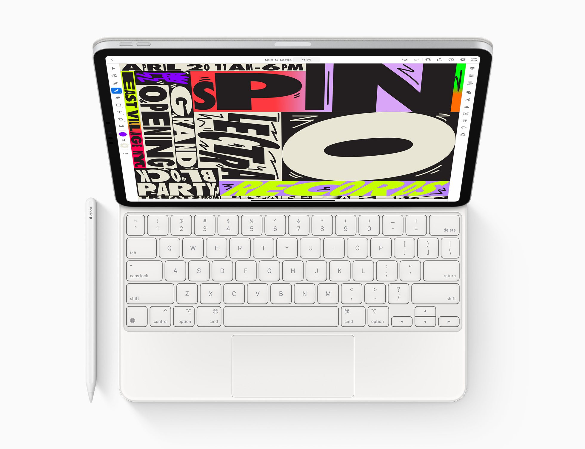 Apple iPad Pro Spring 2021 Magic Keyboard Pencil White